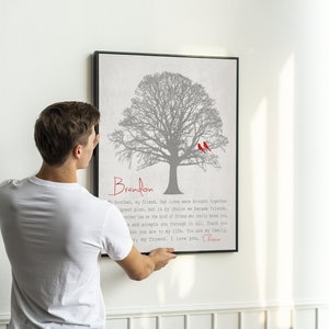 Brother Gift, Christmas Gift from Sister Print or Canvas Art, Poem for Brother from Sibling, Christmas Gift Idea, Your Colors