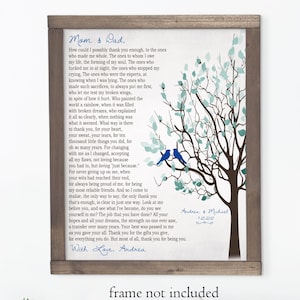 Presente de agradecimento para mãe e pai, para os pais no dia do seu casamento, agradecimento da noiva e do noivo, da filha, tela ou impressão, arte personalizada