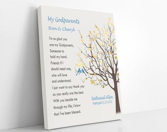 GODPARENTS THANK YOU Gift, Personalized  from GodChild, Godmother, Godfather,Baptism, Christening, Poem for God Parent, Printable, Print