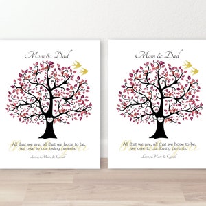 Thank You Gift for PARENTS Autumn Wedding Gift from Bride Groom Personalized Canvas or Prints Set of 2 Poem from Daughter Fall Wedding