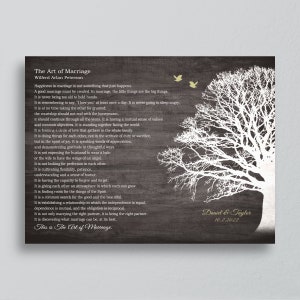 The Art of Marriage Poem Print or Canvas, Personalized Wedding Gift, Anniversary Gift, Marriage Quotes,   Tree, Wedding Poem, Couples Gift