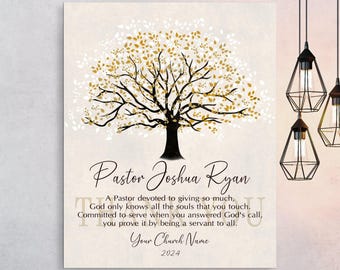 PASTOR APPRECIATION Gift, Personalized Thank You Pastor Poem, Pastor Retirement, Pastor Leaving Ministry Gift from Church or Family