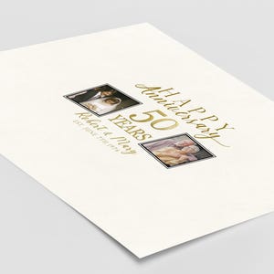 Guest Book for 50th Wedding Anniversary, Guestbook Alternative Personalized with Signatures Signed by Guests, Anniversary Party Idea 50 Year image 5