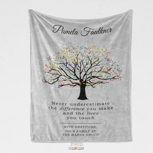 Employee Appreciation Gift Personalized Blanket, Custom Corporate Thank You Gifts Christmas Coworker Appreciation Branded Difference Maker