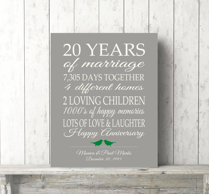 20 Year Anniversary Gift PERSONALIZED 20th Anniversary Etsy UK