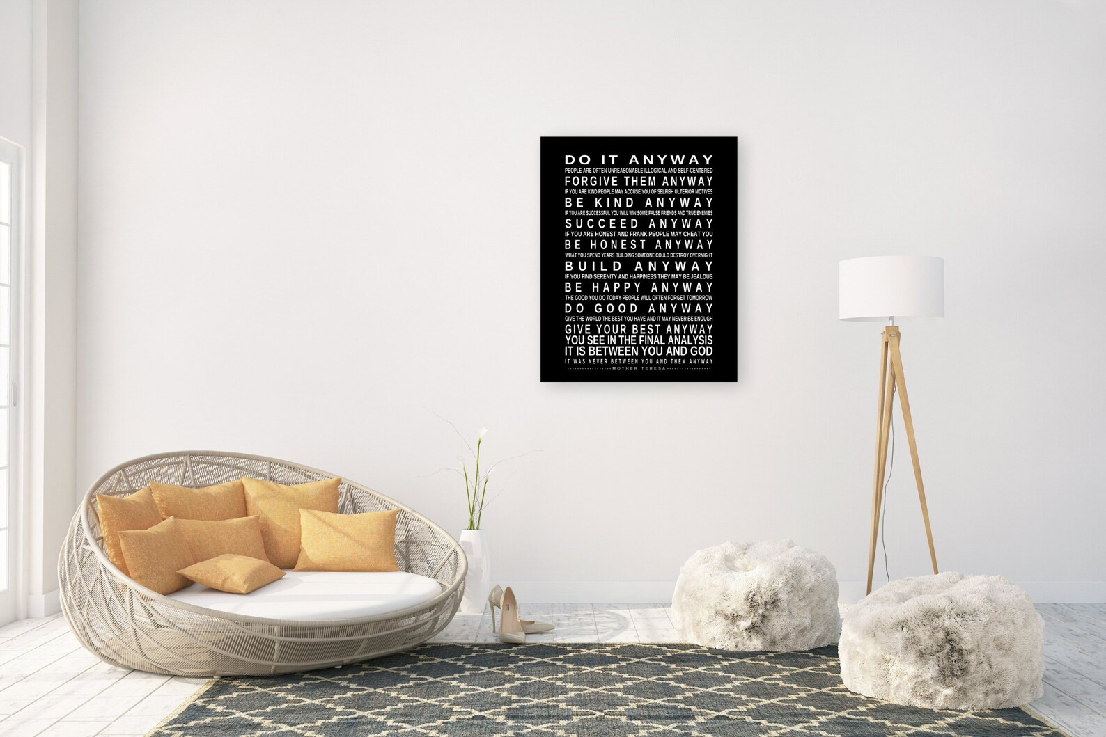 Large Inspirational Wall Art Do It Anyway Mother Teresa Quote Etsy