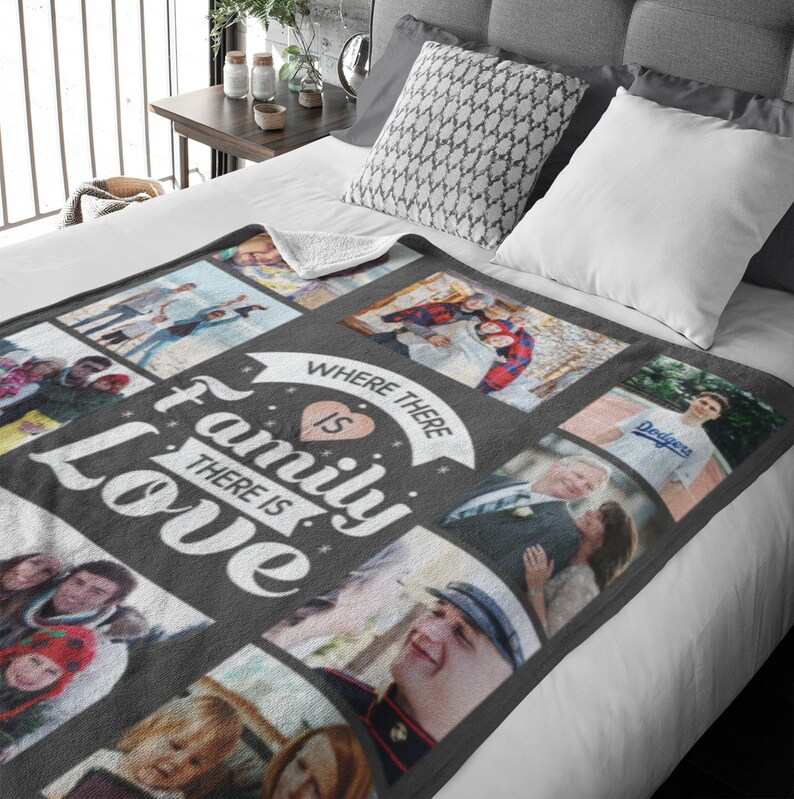 Photo Collage Throw Blanket Personalized Gift Idea Blanket Etsy