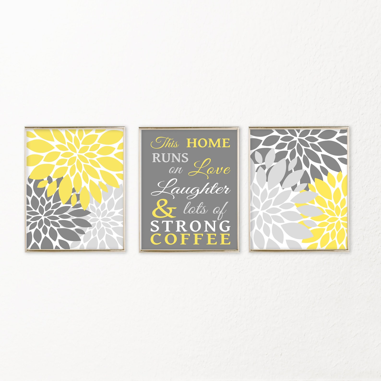Yellow Kitchen Wall Art This Home Runs on Love Laughter and Etsy