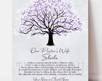 PASTORS WIFE APPRECIATION cadeau, gepersonaliseerd bedankje dominee vrouw gedicht dankbaarheid cadeau van kerk of familie, verjaardag, Moederdagcadeau