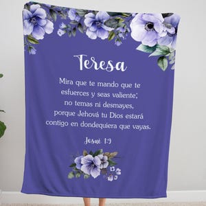 Spanish Gifts, Bible Verse Blanket, Personalized with Name and Your quote or Scripture, Mother, Daughter, Grandma Women Gift for Her