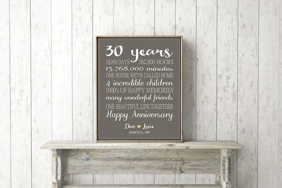 30th anniversary ideas for wife