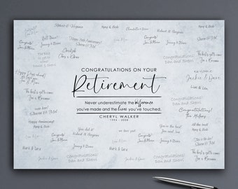 Retirement Guest Book Gift Sign, Alternative Guestbook for Party, get signatures from guests, Personalized Name, Quote, Difference You Made