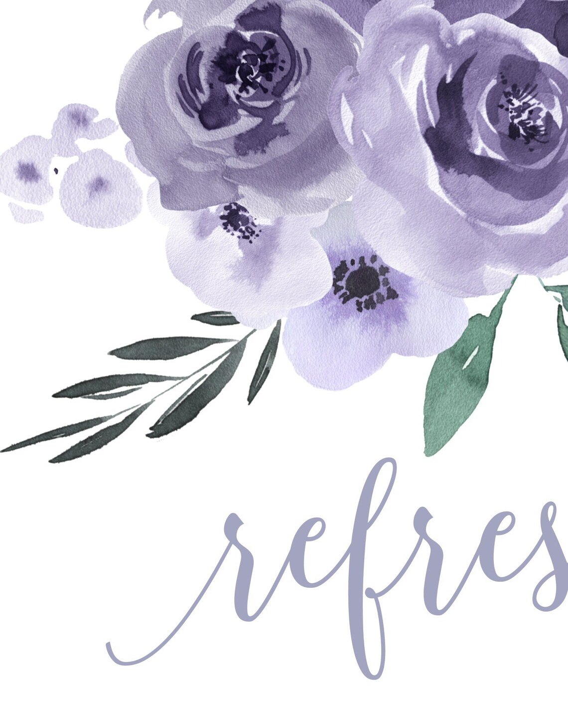 LAVENDER BATHROOM Wall Art Set Watercolor Floral Prints or Etsy