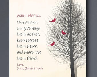 Gift for Aunt Christmas Gift, Personalized Gift from niece, nephew, Custom Aunt Christmas Gift Idea, Aunt Quote, Aunt Poem
