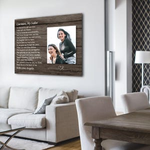 Sister Photo Gift, Christian Gift Idea, Religious Poem Gift, Personalized Keepsake, Christmas Present, High Quality Archival Print image 2