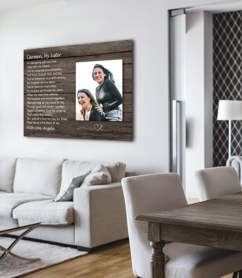 Sister Photo Gift, Christian Gift Idea, Religious Poem Gift, Personalized Keepsake, Christmas Present, High Quality Archival Print image 2