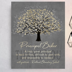 PRINCIPAL Gift, Appreciation Gift, Personalized Print, Canvas or printable digital file Gift from Student or from Staff Custom Quote colors