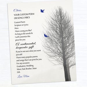 Aangepast citaat, gedicht, gebed, schrift op canvas, songtekstkunst, oprechte aandenken, afstudeercadeau, gepersonaliseerde print, afscheidscadeau,