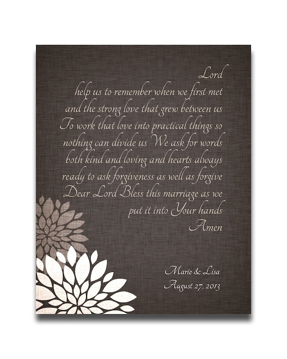 Wedding Couple Marriage Prayer - Couple Gift - Personalized Custom