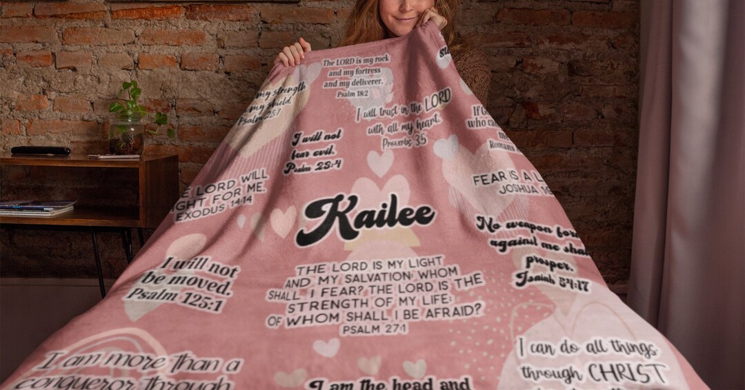 Bible Verse Affirmations Blanket Personalized Name Throw Blanket Gift ...