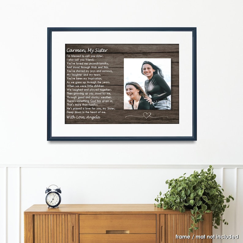 Sister Photo Gift, Christian Gift Idea, Religious Poem Gift, Personalized Keepsake, Christmas Present, High Quality Archival Print image 6