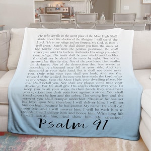 Psalm 91 schrift deken gooien, christelijke bijbelverzen zachte deken cadeau-idee woord van God voor angst, inspirerend, gebedsdeken