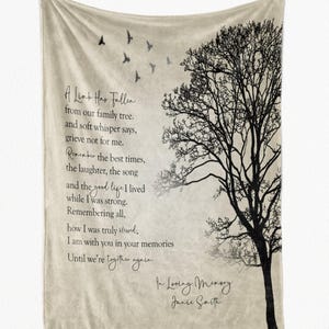 Personalized Memorial Photo Quilt/Fleece Blanket - Memorial Gift Idea For Family Member - A Limb Has Fallen From The Family Tree