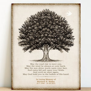 Sympathy Gift, Loss of Family Member Gift, Loss of Wife, Husband, Father, Mother, IRISH BLESSING, Remembrance, Memorial Sign
