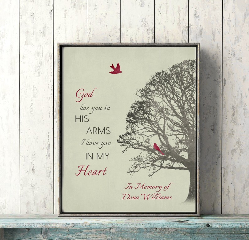 Sympathy Gift Loss of Loved One, Christian Remembrance, Personalized memorial bereavement Art Print condolence gift, grief gift in memory of image 7