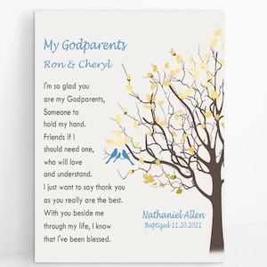 Regalo di ringraziamento per padrini, personalizzato da figlioccio, madrina, padrino, battesimo, poesia per padrino, stampabile, stampa