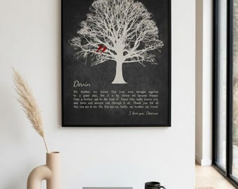 Gift for Brother, Personalized from sister or Brother Friend, Wedding Day, Poem, Birthday, Groomsmen Print or Canvas