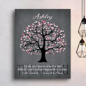 Boss Thank you, Mentor Gift, Leadership Gift, Personalized Tree Co-worker, Retirement Gift, Custom Sign, A truly great mentor is