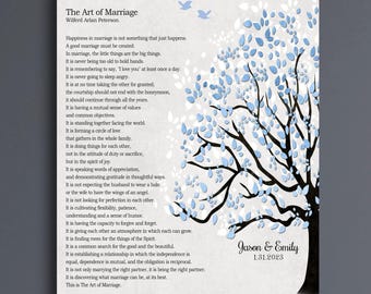 The Art of Marriage Poem, Personalized Wedding Gift, Anniversary Gift, Marriage Quotes, Paper Anniversary Gift, Wedding Poem, Couples Gift