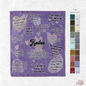 Christian Girl Gift Personalized Blanket, Bible Verse Affirmations, Name Throw Blanket, Teens Gift Scriptures Boho