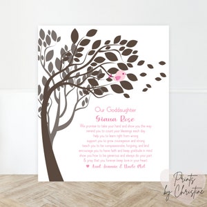 Goddaughter Personalized Nursery Art, Goddaughter Poem, Baptism Gift Baby Dedication Gift Granddaughter gift from Grandparents or Godparents
