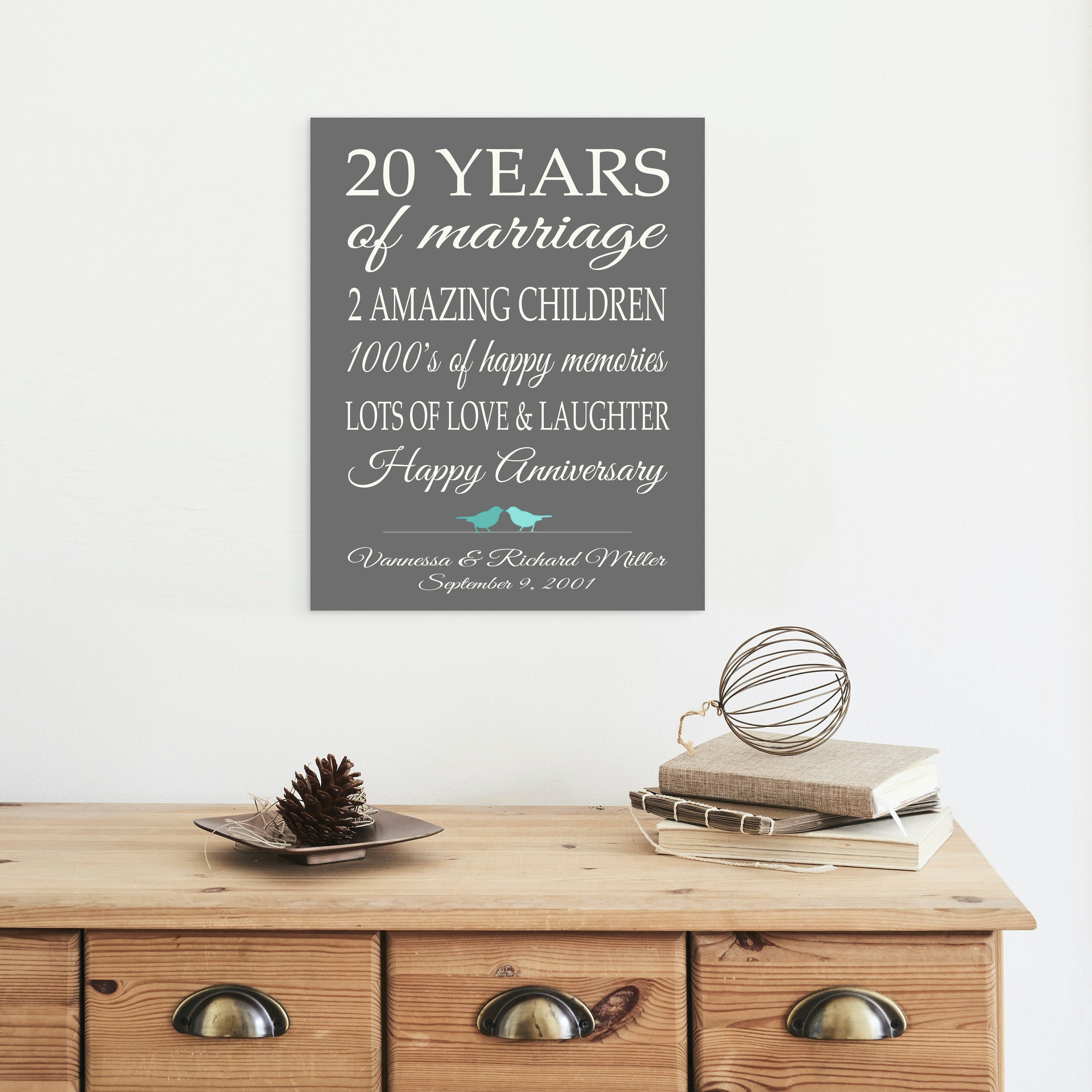 20 Year Anniversary Gift Personalized 20th Wedding Etsy Canada