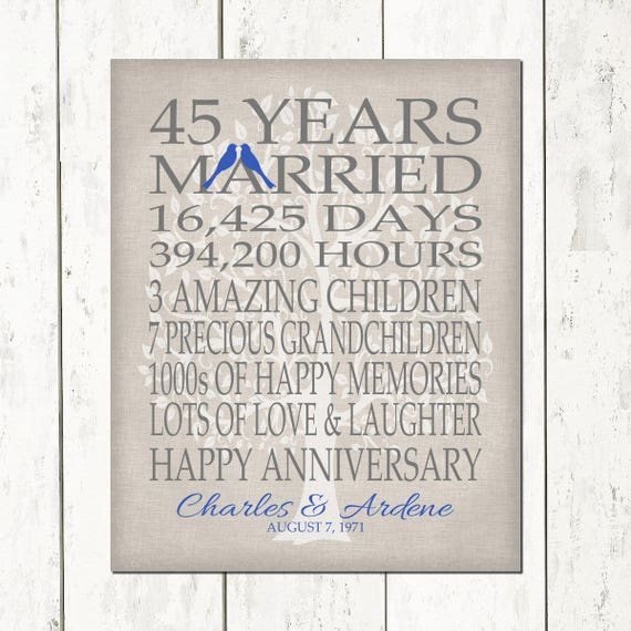 45th wedding anniversary gift ideas for husband