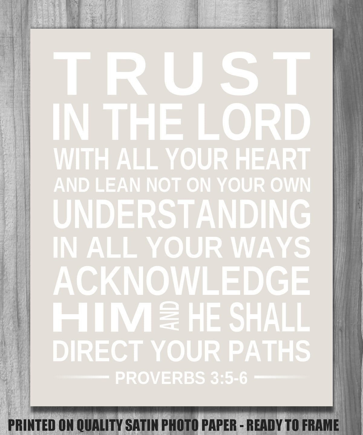 Proverbs 3:5-6 Print Inspirational Print BIBLE VERSE Trust in | Etsy
