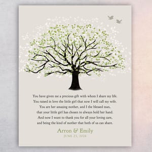 Gift from Son in Law, Personalized Poem for Mother of Bride from Groom, to Mom or Parents Poem for Mother In Law to Be Custom Wedding Colors