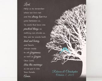 MARRIAGE BLESSING, Wedding Gift for Couple, Gift for Your Spouse, Anniversary Gift Personalized Keepsake Artwork Poem