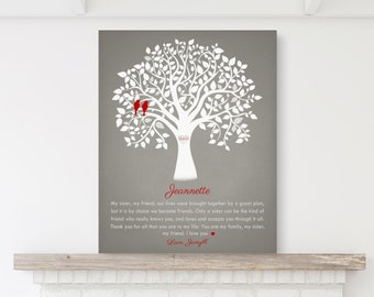 Personalized SISTER GIFT, Poem, Saying, Christmas Gift Idea, Birthday Gift, from Brother, Bridesmaid Gift, Personalized CANVAS Print