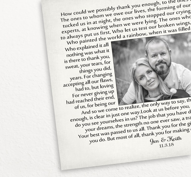 Thank You Gift for PARENTS Set Save on 2 Photo Gift Wedding Etsy UK