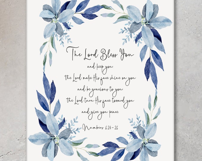Bible Verse Wall Art, Blessing the Lord Bless You, Scripture Numbers 6: ...