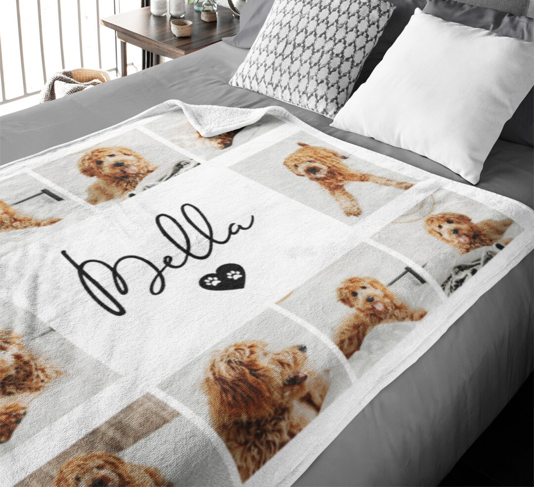Personalized Dog Photo Blanket Photo Collage, Pet Loss, Memorial Gifts