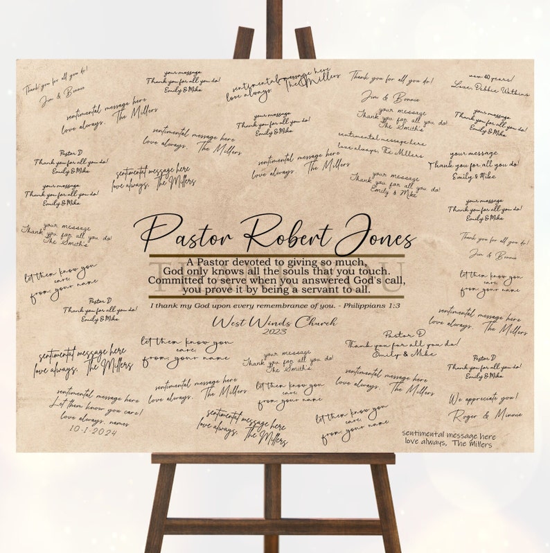 Ministry Thank You Gift Sign, Signatures From Church, Pastor Gift ...