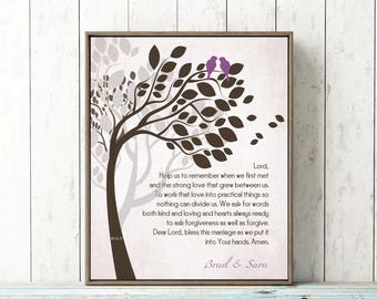 Personalized Wedding Gift Marriage BLESSING Prayer Canvas/Print Rustic Wedding Print Customized Art Print Paper 1st Anniversary