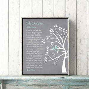 Hochzeitsgeschenk von Mutter an Tochter Hochzeitsgeschenk von Eltern an die Tochter für Braut von Mutter Kunstdruck Tochter Leinwanddruck Gedicht