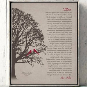 DE FILHA para mãe Presente personalizado Impressão personalizada Poema sincero para a mãe Impressão de arte de parede Presente de casamento personalizado Presente de aniversário md