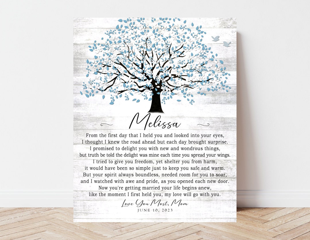 Gift for DAUGHTER Wedding Day From Mom Personalized Poem for Bride From Mother or From Mom and