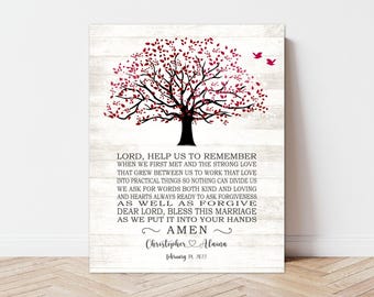 Couple Gift Personalized MARRIAGE BLESSING, Wedding Gift Prayer, Anniversary Gift Personalized Canvas  Print, Religious Gift, Christian Gift